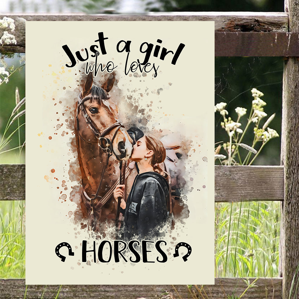 Just A Girl Who Loves Horses - Personalized Horse Rectangle Metal Sign