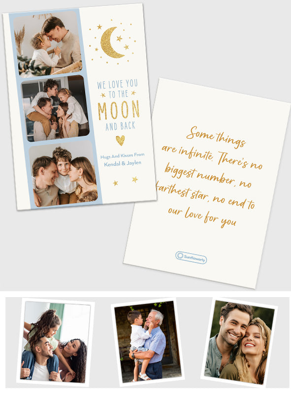 We Love You To The Moon And Back - Personalized Greeting Card