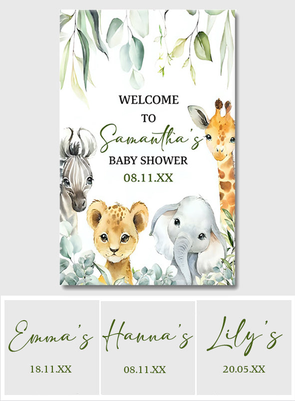 Bienvenue à la Baby Shower - Toile et affiche personnalisées pour nouveau-né