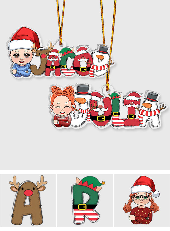 Merry Christmas - Personalized Kid Transparent Ornament