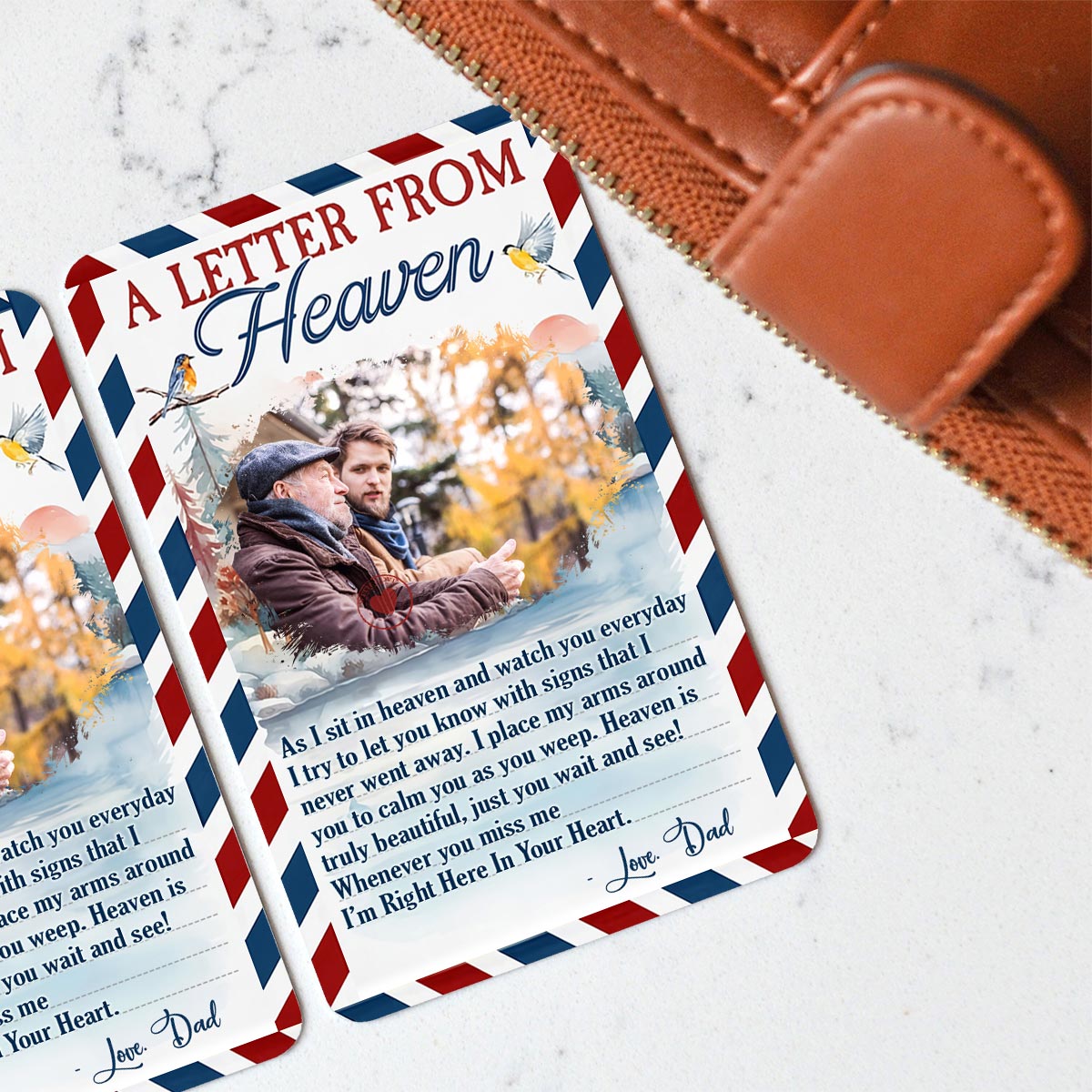 A Letter Form Heaven - Memorial gift for loss of - Personalized Wallet Insert Card