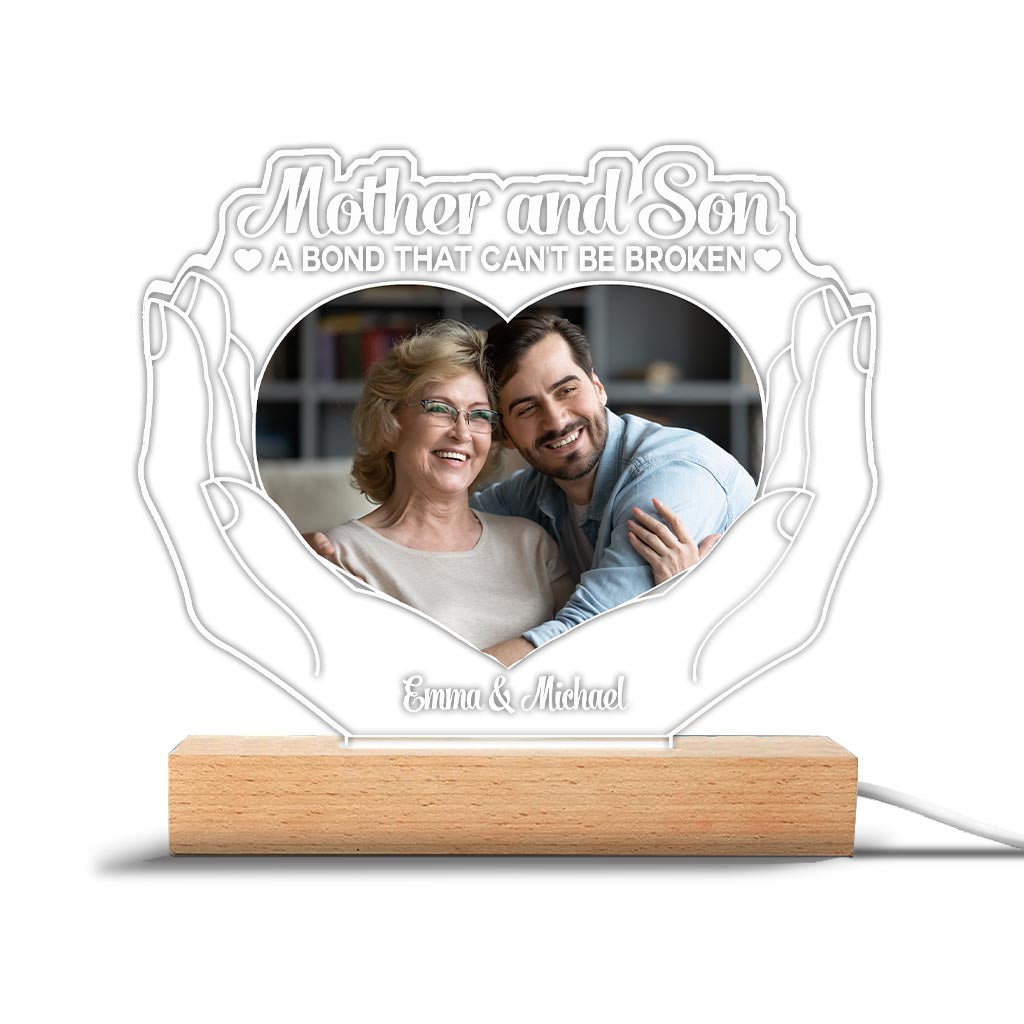 The Love Between Mother And Children - Gift for mom, daughter, son - Personalized Shaped Plaque Light Base