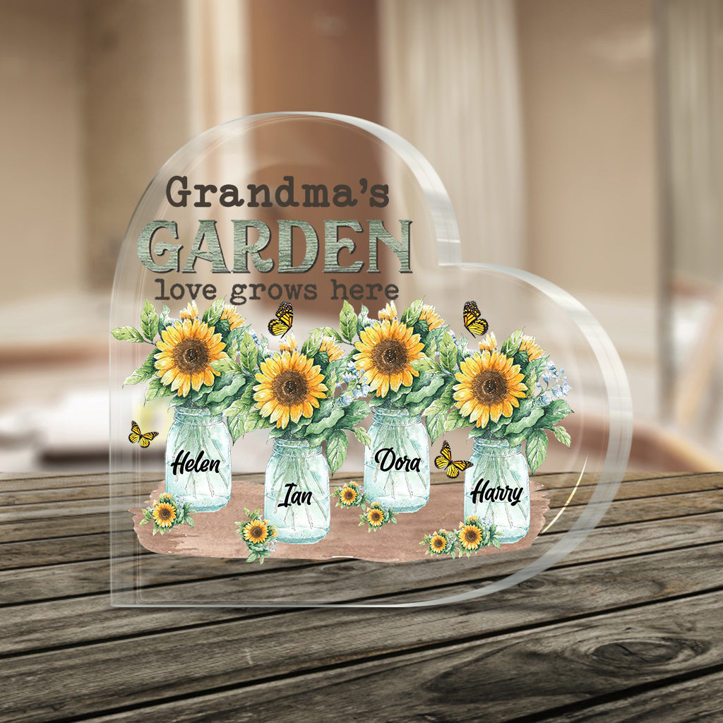 Grandma's Garden - Personalized Mother's Day Grandma Custom Shaped Acrylic Plaque