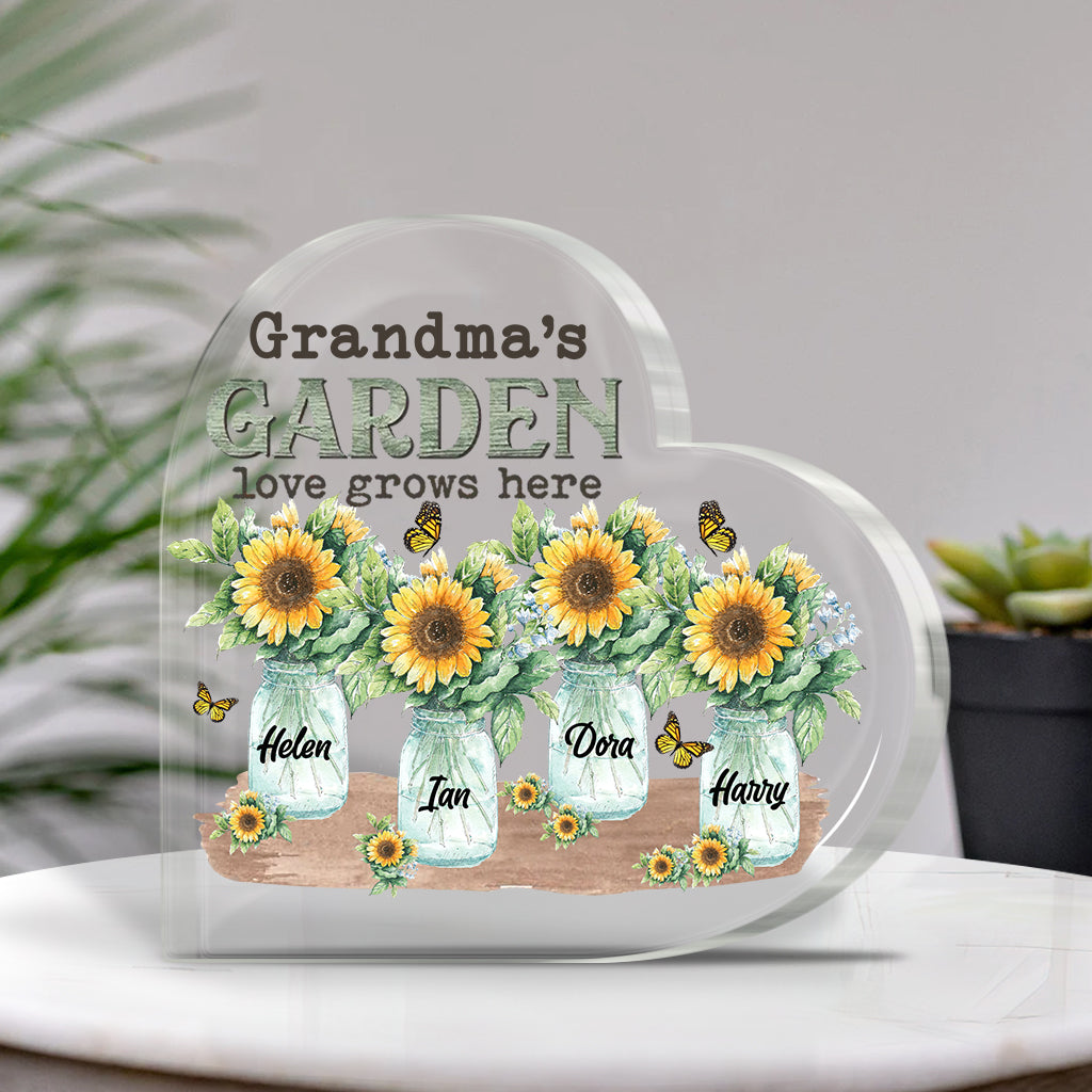 Grandma's Garden - Personalized Mother's Day Grandma Custom Shaped Acrylic Plaque