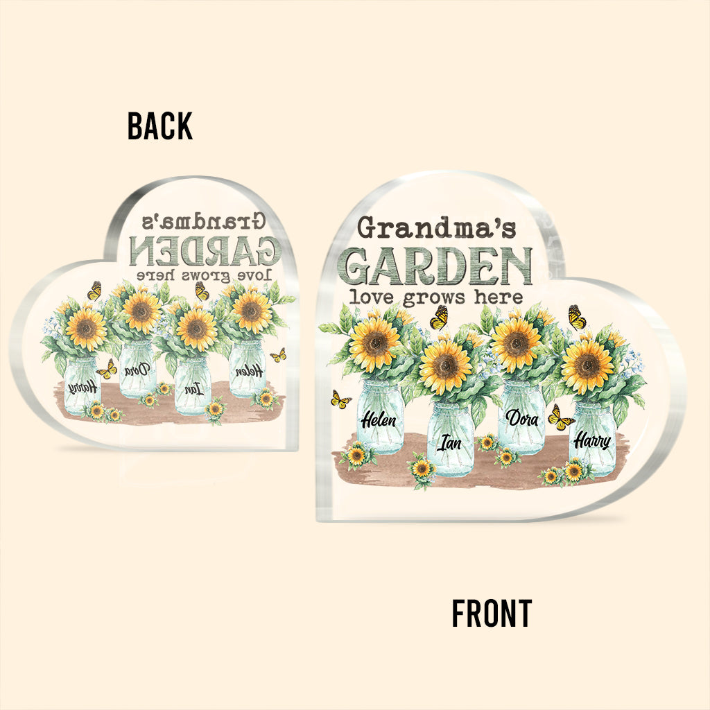Grandma's Garden - Personalized Mother's Day Grandma Custom Shaped Acrylic Plaque