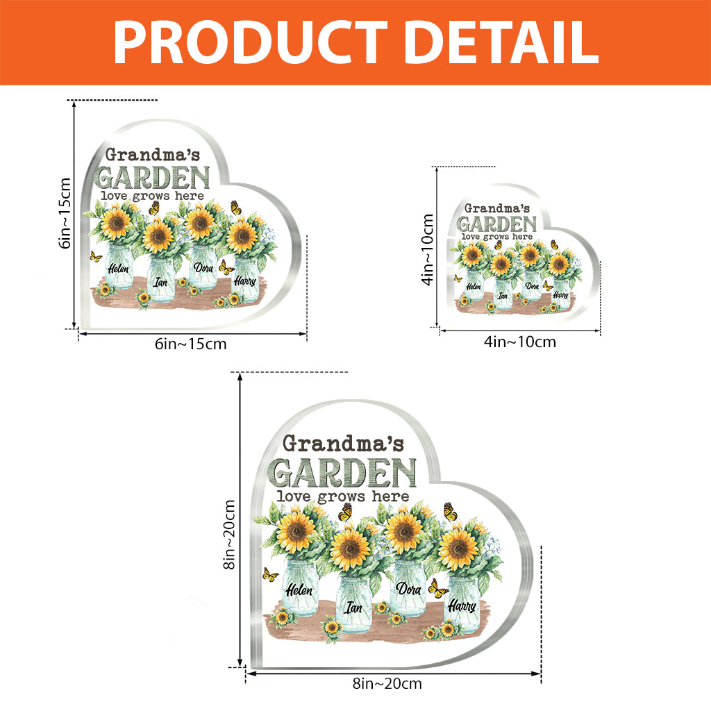 Grandma's Garden - Personalized Mother's Day Grandma Custom Shaped Acrylic Plaque