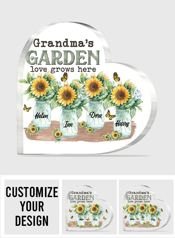 Grandma's Garden - Personalized Mother's Day Grandma Custom Shaped Acrylic Plaque