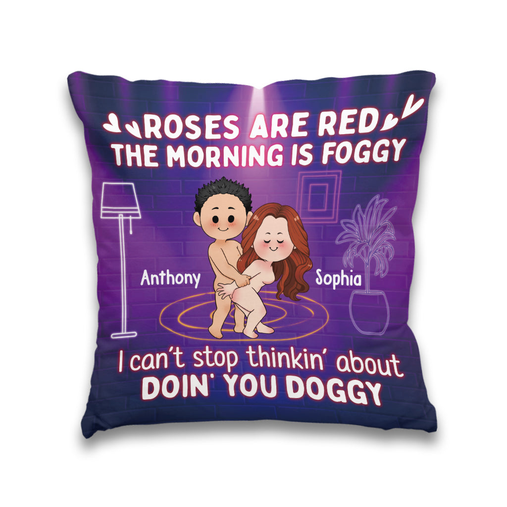 Roses Are Red The Morning Is Foggy - Personalized Couple Throw Pillow