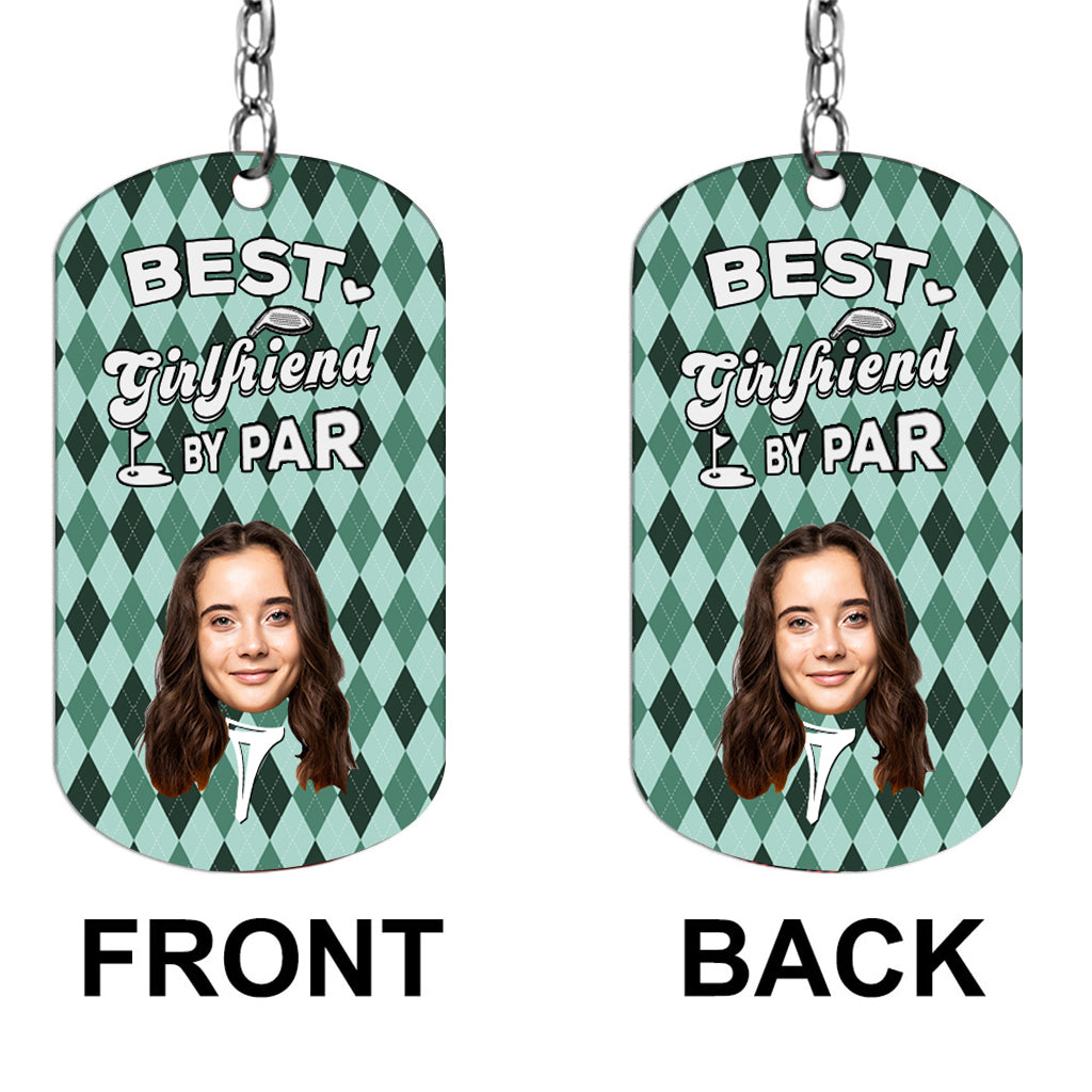 Best Dad By Par - Golf gift for dad, him, boyfriend, husband, grandpa - Personalized Stainless Steel Keychain