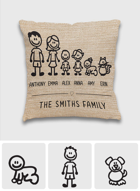 My Family - Personalized Family Throw Pillow