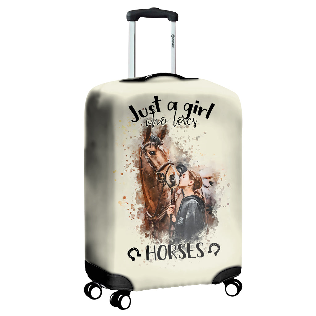 Just A Girl Who Loves Horses - Personalized Horse Luggage Cover