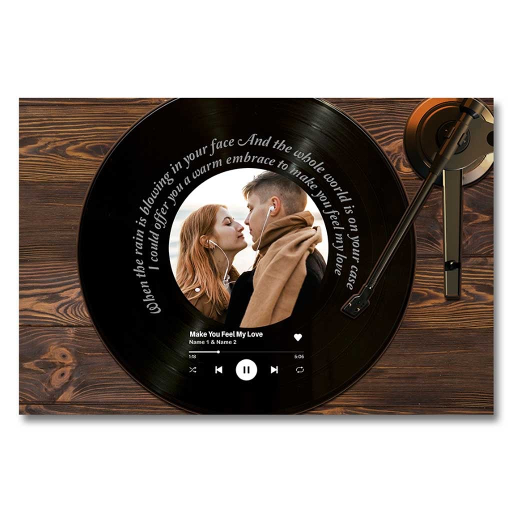 Make You Feel My Love Vinyl - Personalized Couple Poster