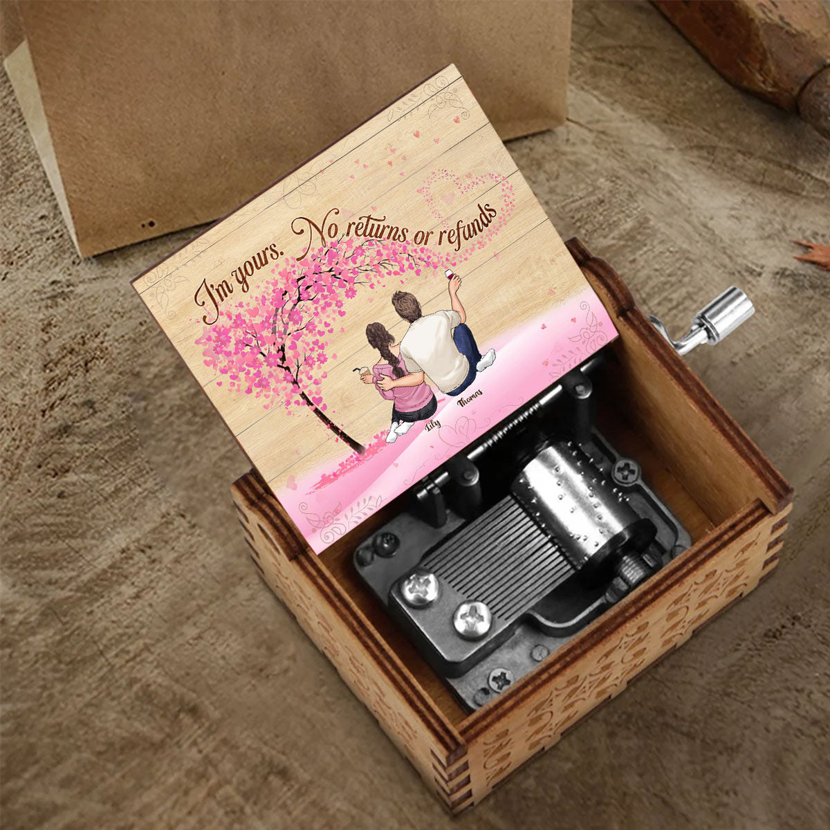 I'm Yours - Personalized Couple Hand Crank Music Box