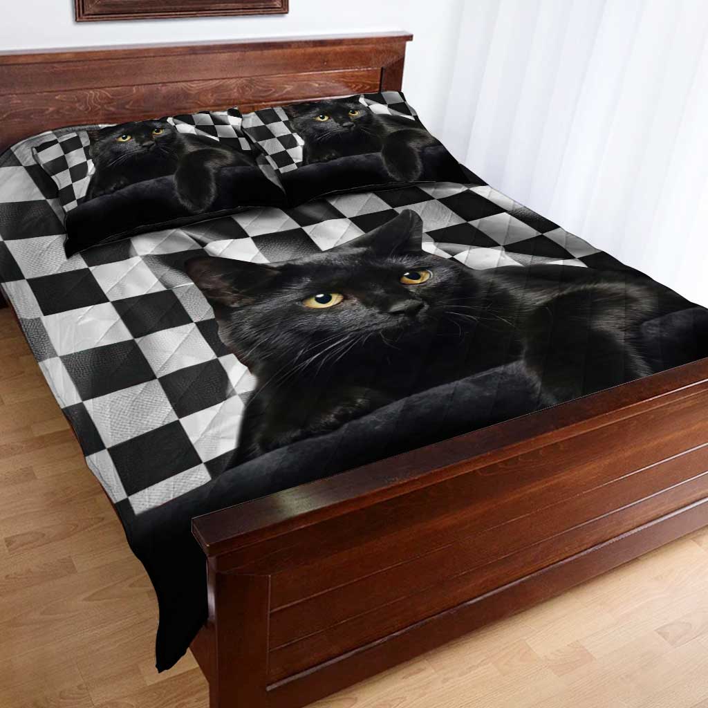 Love Cats And Racing Quilt Bed Set