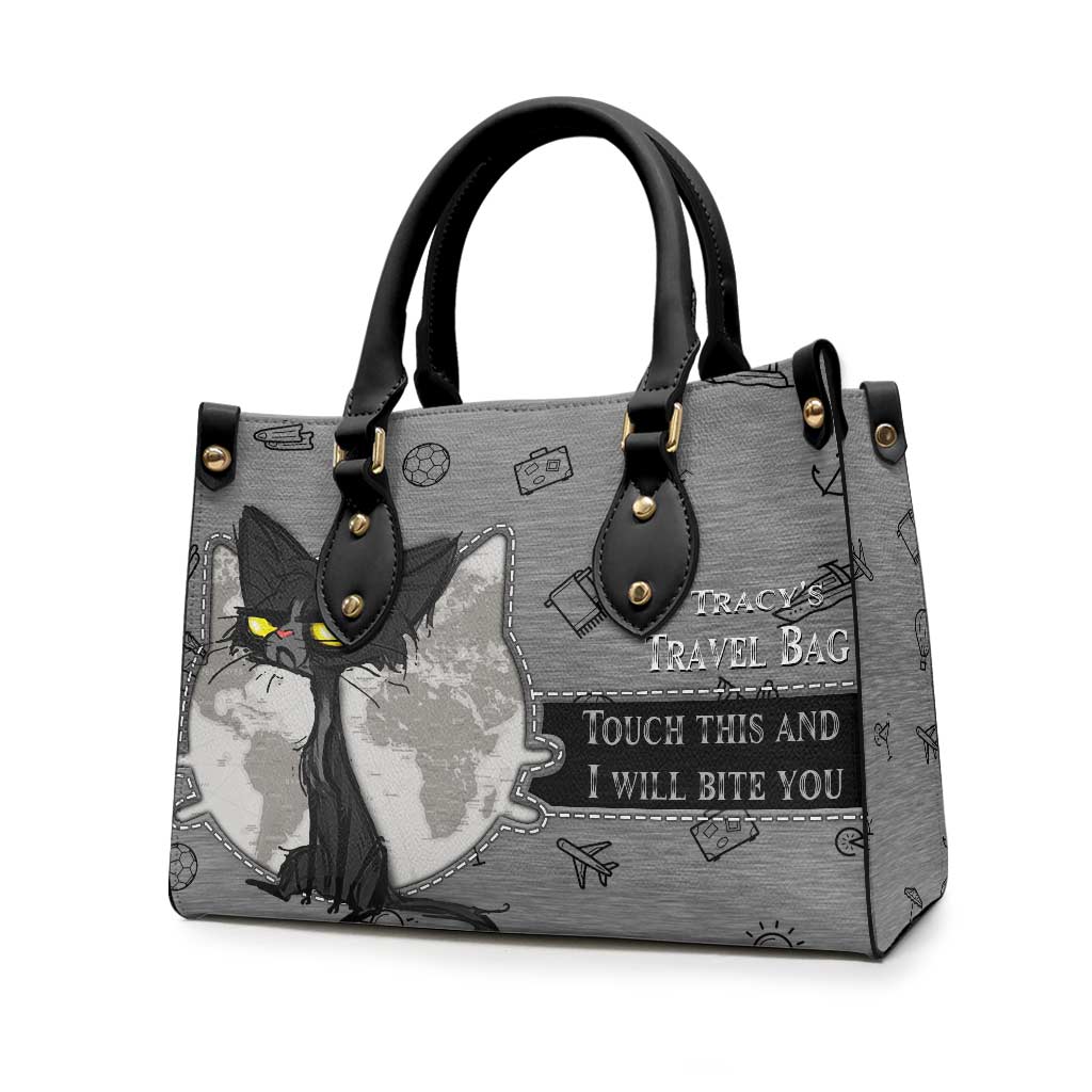 Touch This And I Will Bite You - Personalized Travelling Leather Handbag