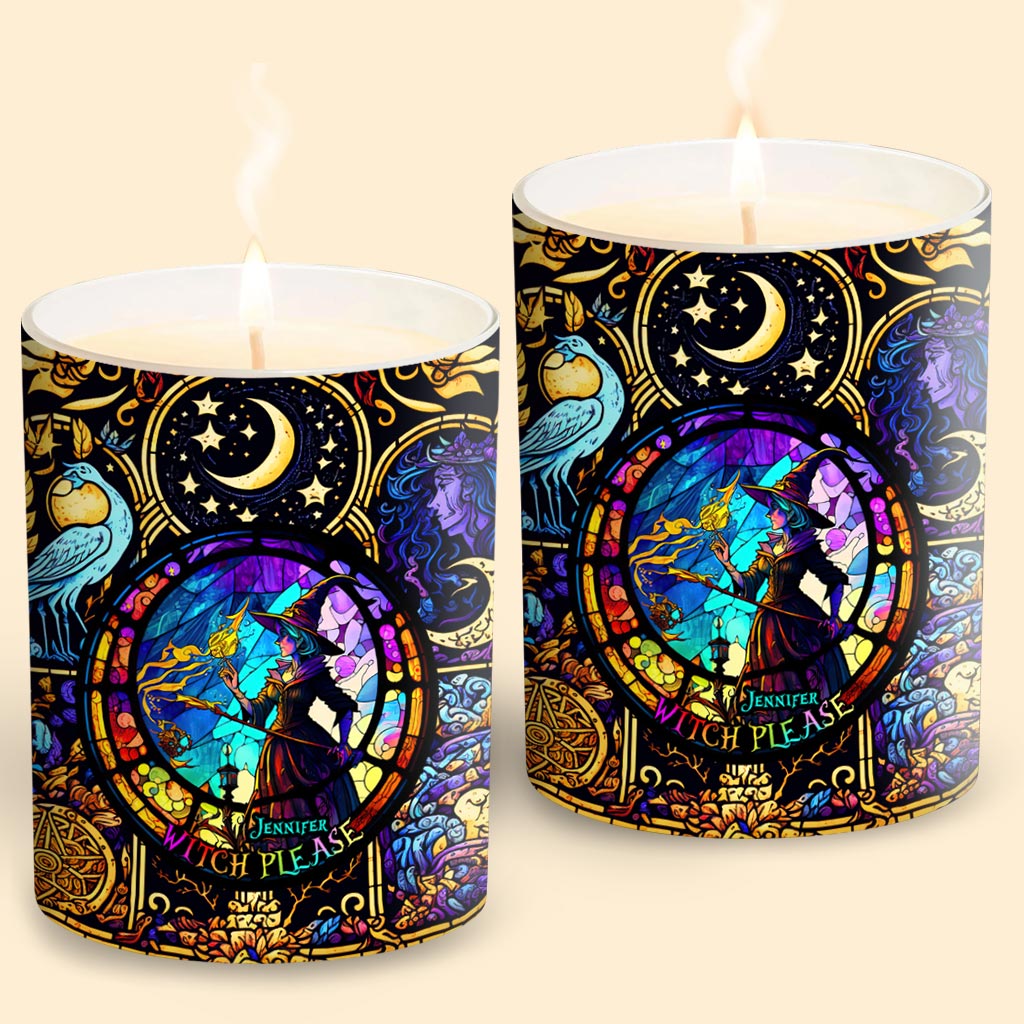 Witch Please - Personalized Witch Candle With Wooden Lid