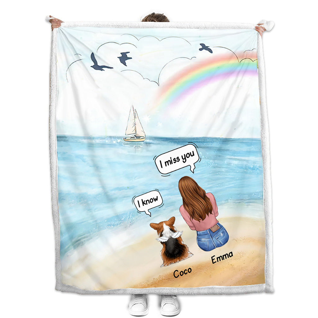 I Miss You - Personalized Dog Blanket
