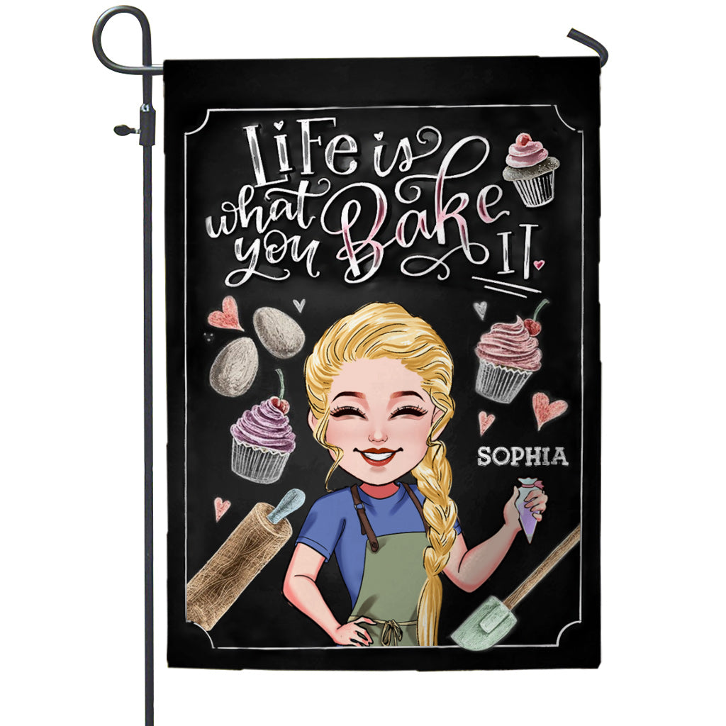 Life Is What You Bake It - Personalized Baking Garden Flag