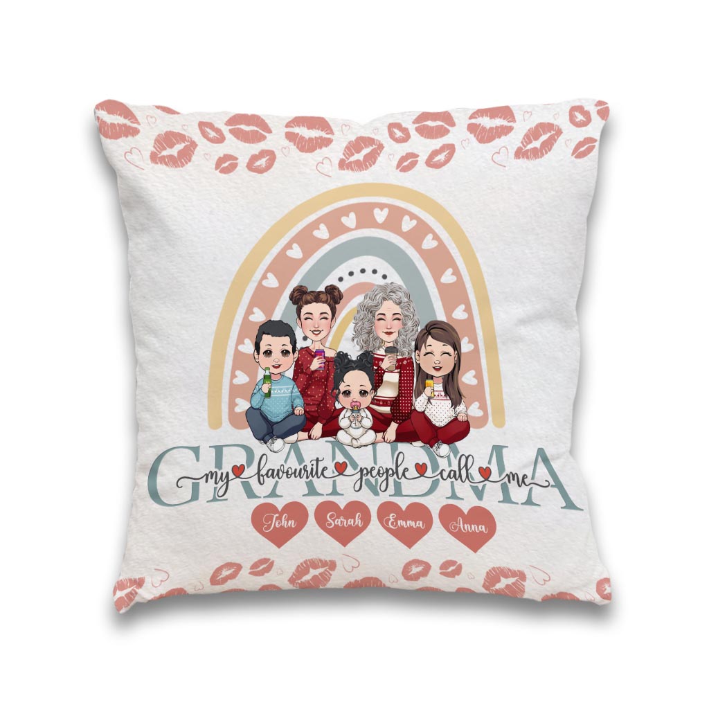 Mes personnes préférées m'appellent grand-mère - Coussin décoratif personnalisé « Grand-mère »