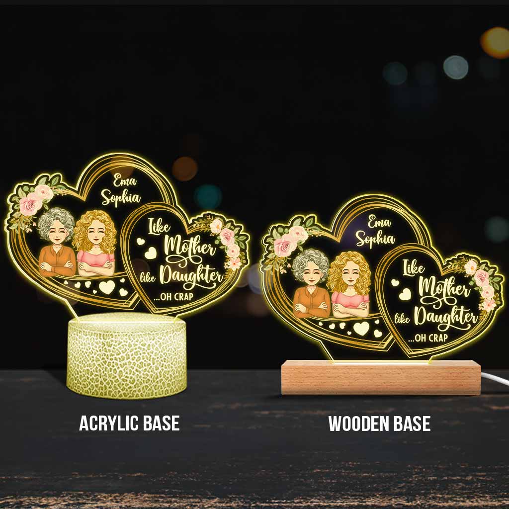 I Love You - Gift for mom, daughter - Personalized Shaped Plaque Light Base