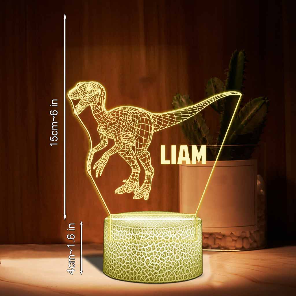Dinosaur Baby - Personalized Dinosaur Shaped Plaque Light Base