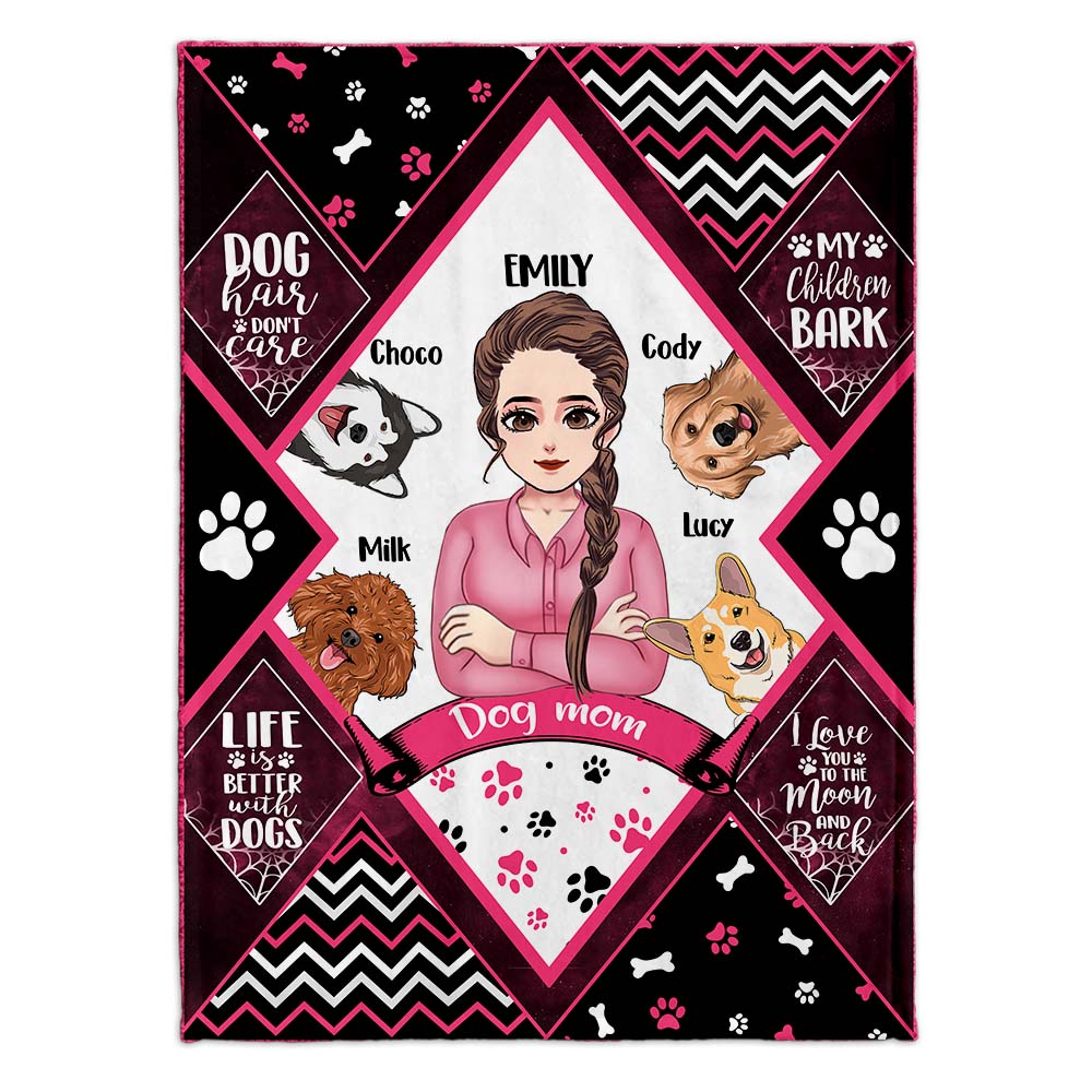 Couverture personnalisée pour chien « Maman chien, Papa chien » pour la fête des mères et la fête des pères