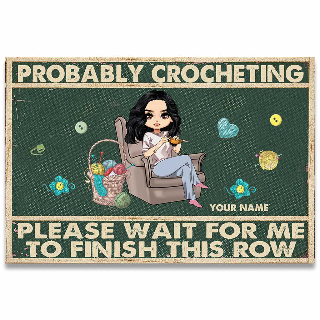 Probably Crocheting - Personalized Crocheting Doormat