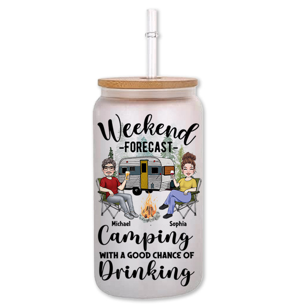 Weekend Forecast - Personalized Camping Can Glass