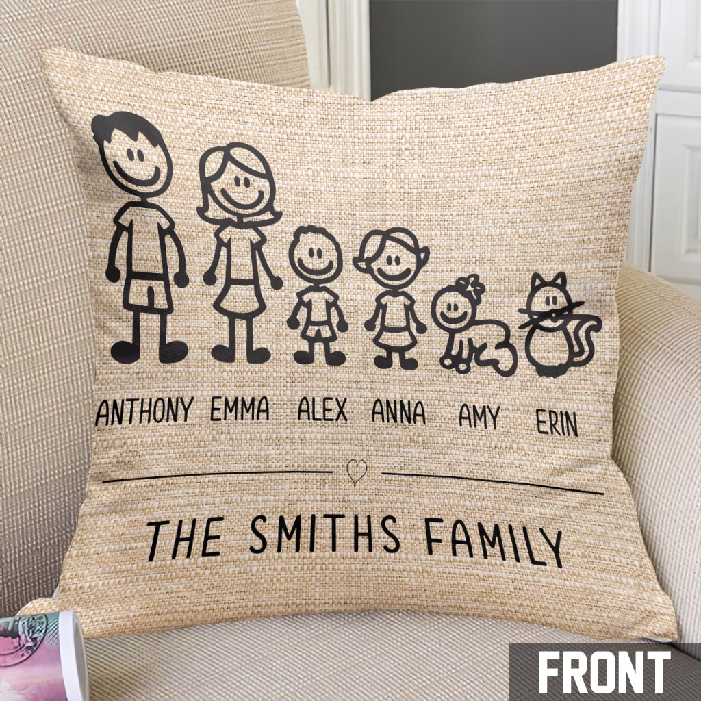 My Family - Personalized Family Throw Pillow