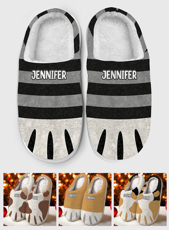 Cute Cat Paws - Gift for cat lovers - Personalized Slippers