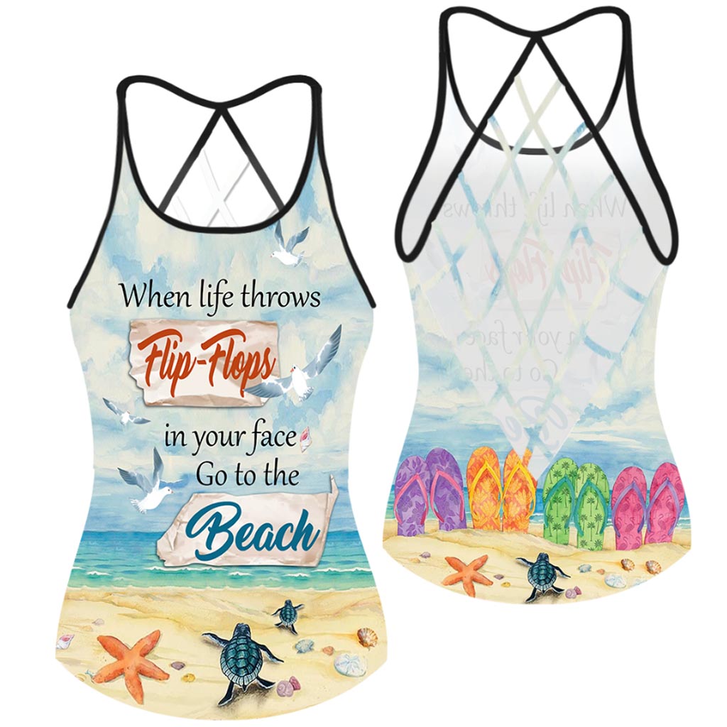 When Life Throws Flip flops In Your Face - Sea Lover Cross Tank Top