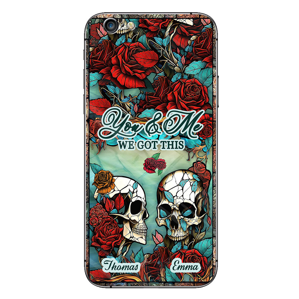 Skull Couple - Skull gift for husband, wife, boyfriend, girlfriend - Personalized Phone Case