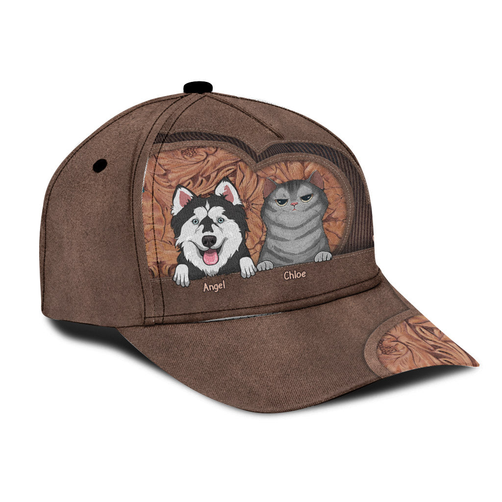 Dog Cat Personalized Cap - Gift for dog lovers, dog lover, cat lover - Personalized Classic Cap