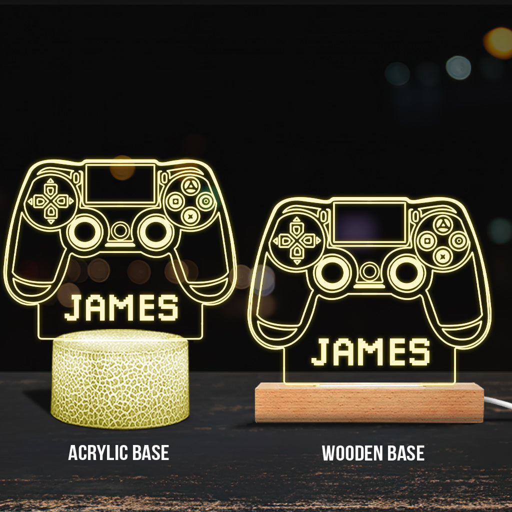 Gaming Room - Personalized Video Game Shaped Plaque Light Base