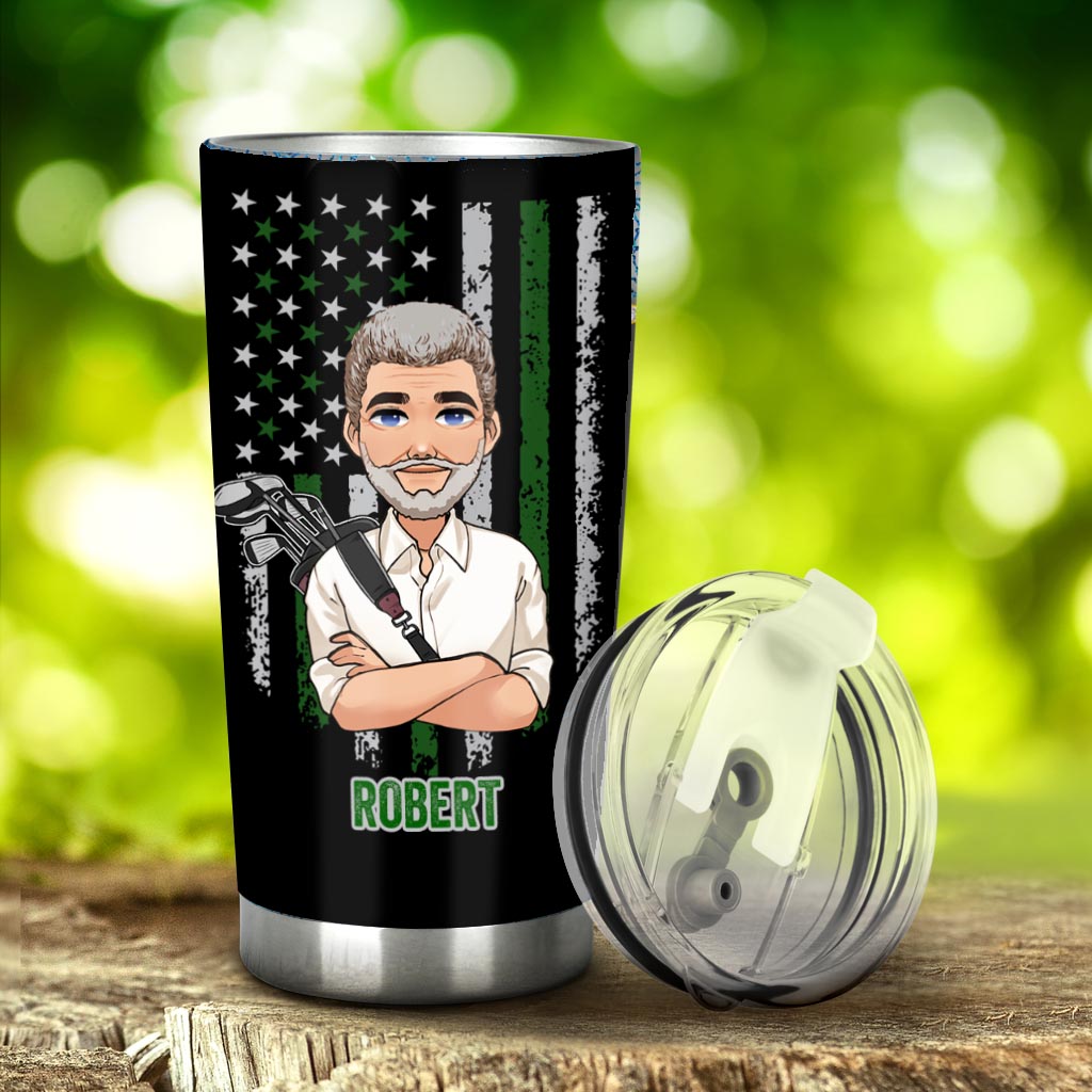 Best Grandpa By Par - Personalized Grandpa Tumbler
