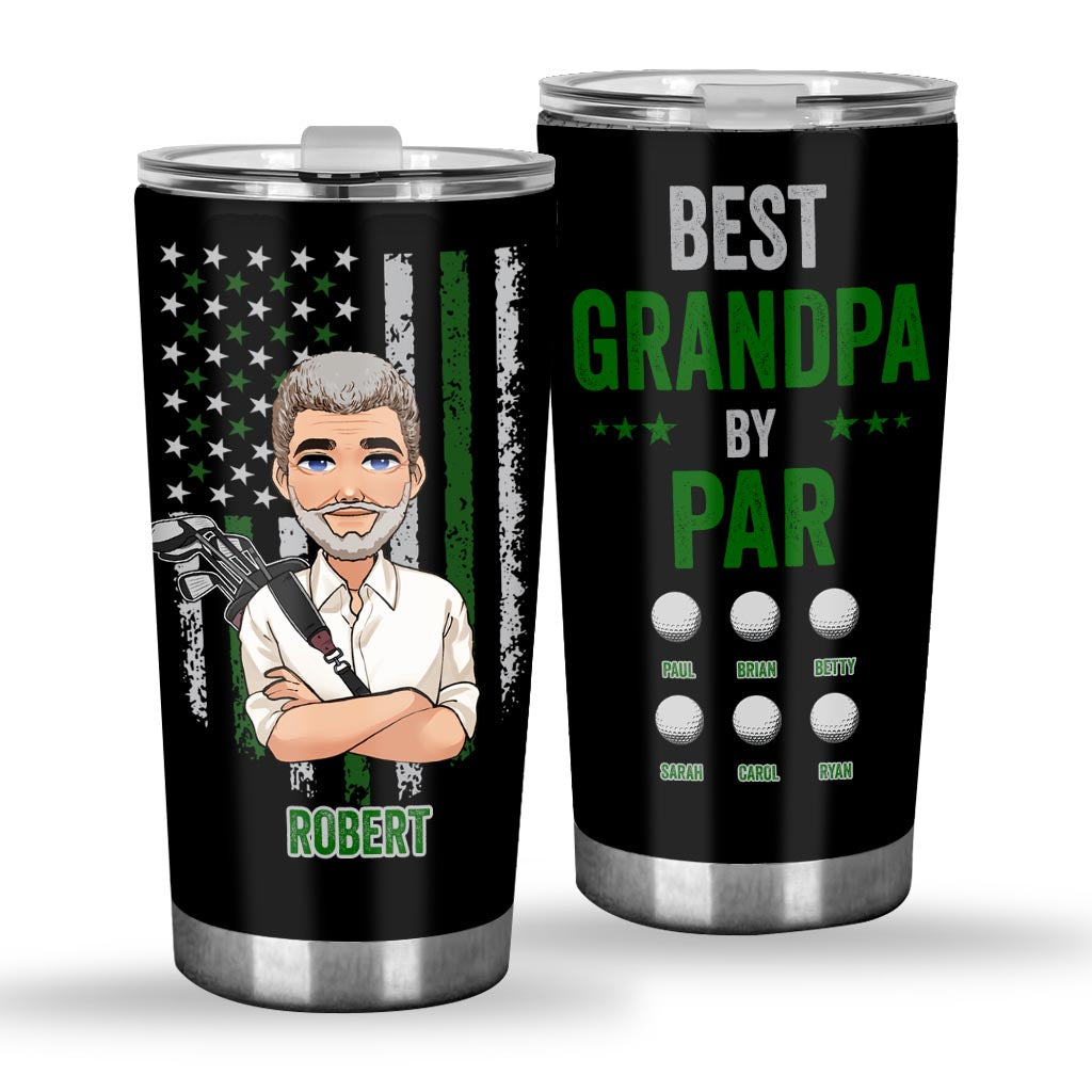 Best Grandpa By Par - Personalized Grandpa Tumbler