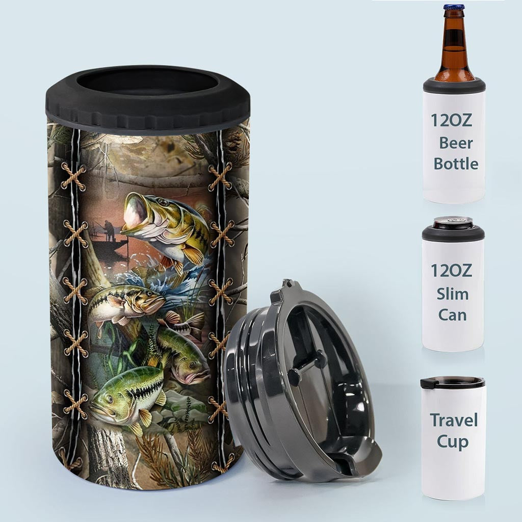 Born To Fish Forced To Work - Personalized Fishing Can Cooler