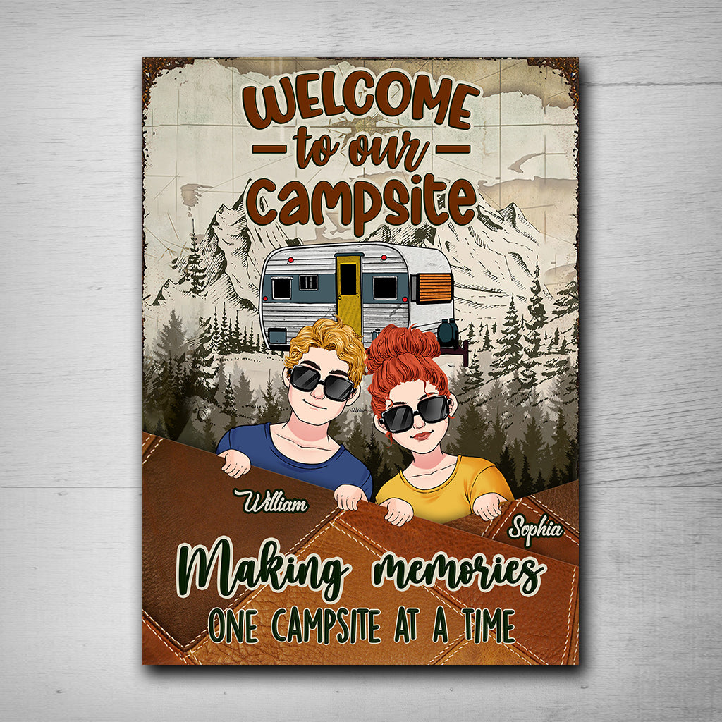 Camping Partners For Life - Personalized Camping Rectangle Metal Sign