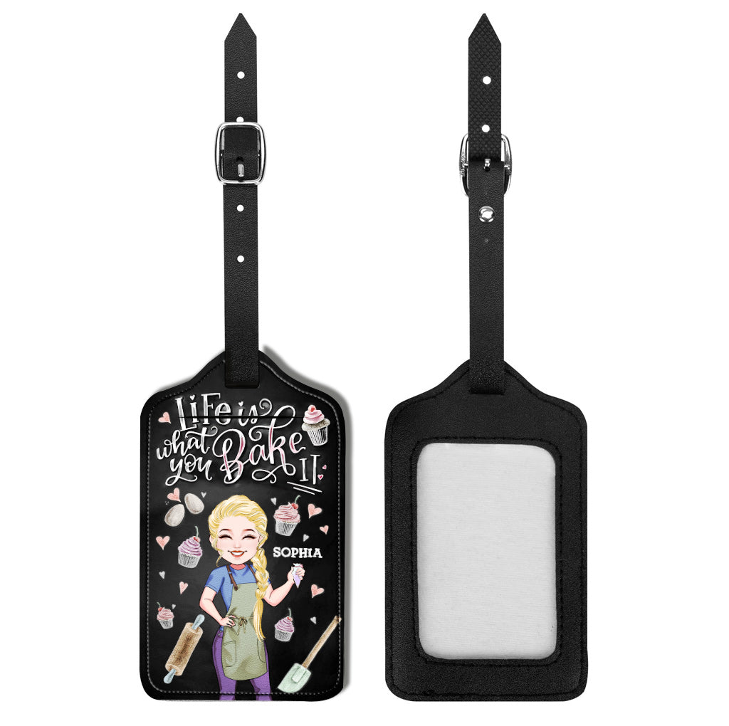 Life Is What You Bake It - Personalized Baking Leather Luggage Tag