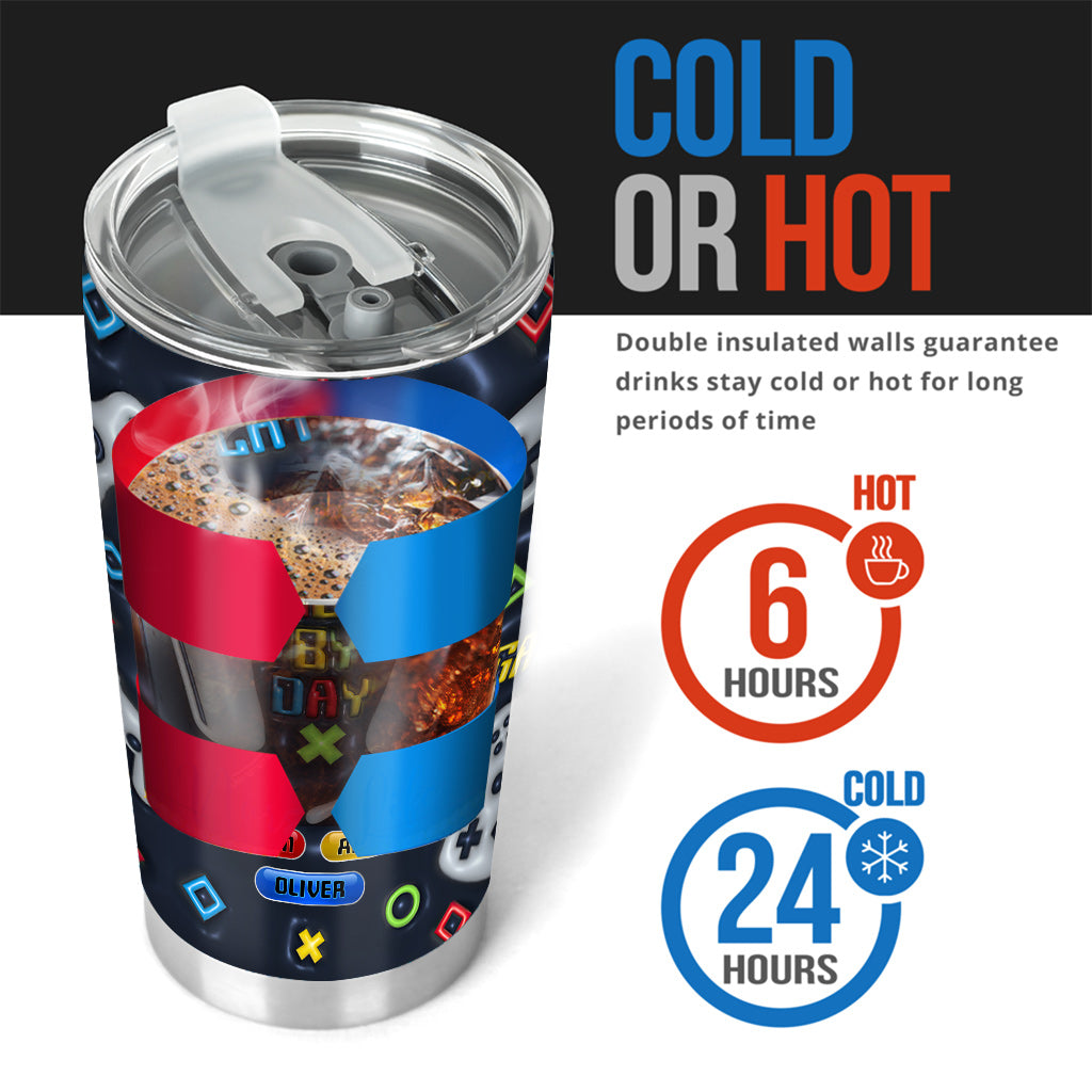 Daddy By Day Gamer By Night - Video Game gift for dad - Personalized Tumbler
