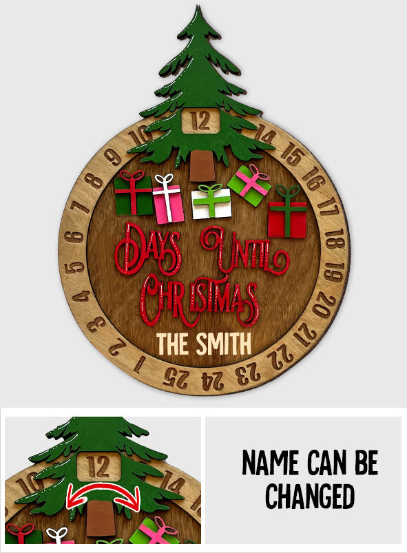 Days Until Christmas - Personalized Family Christmas Countdown Wood Sign 1