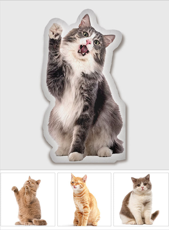 Individuelles Foto-Humanoid-Kissen in Katzenform