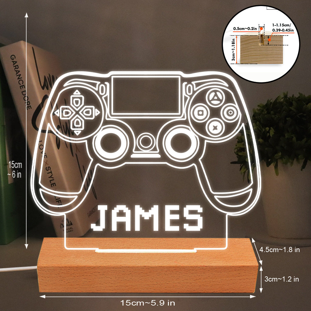 Gaming Room - Personalized Video Game Shaped Plaque Light Base