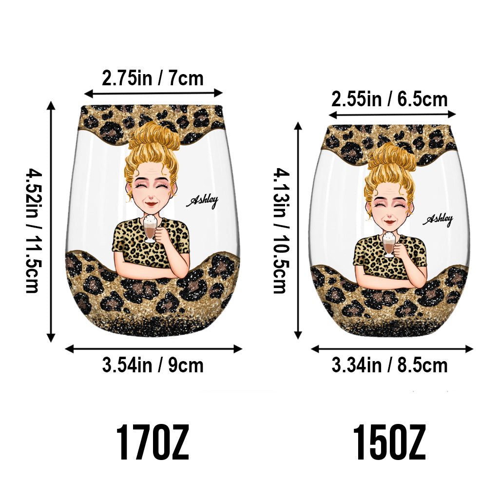 Surviving Motherhood - Personalized Mother's Day Mother All Over Wine Glass