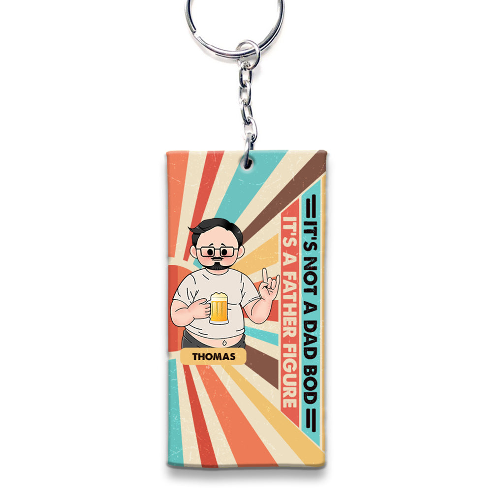 Not A Dad Bod - Personalized Father Keychain (Printed On Both Sides)