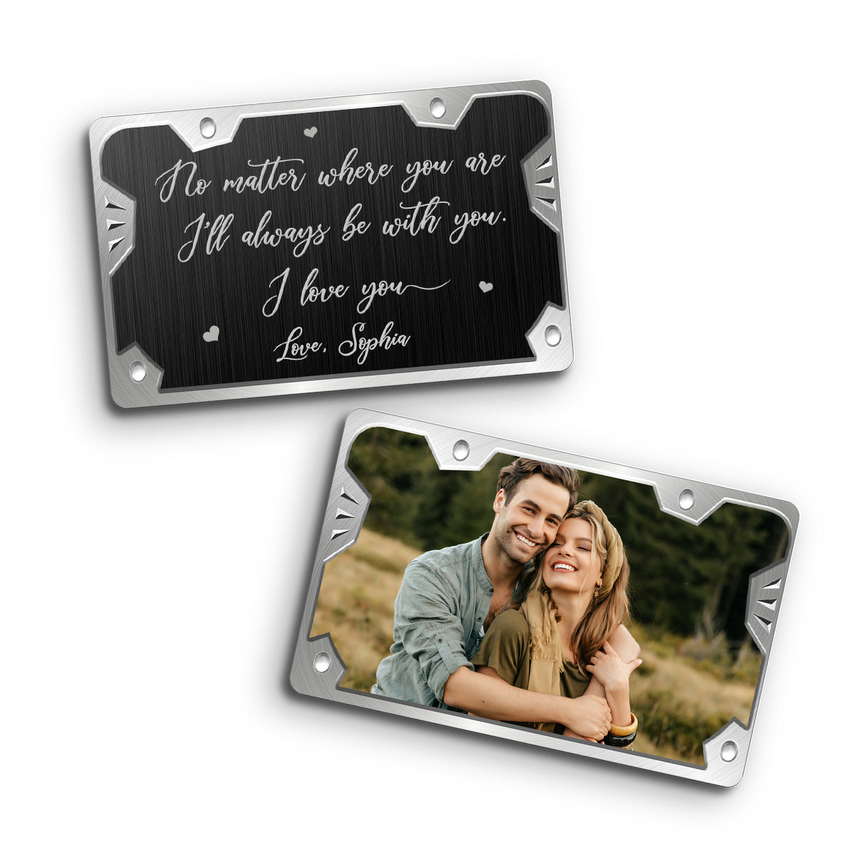 No Matter Where You Are - Personalized Father's Day Couple Wallet Insert Card