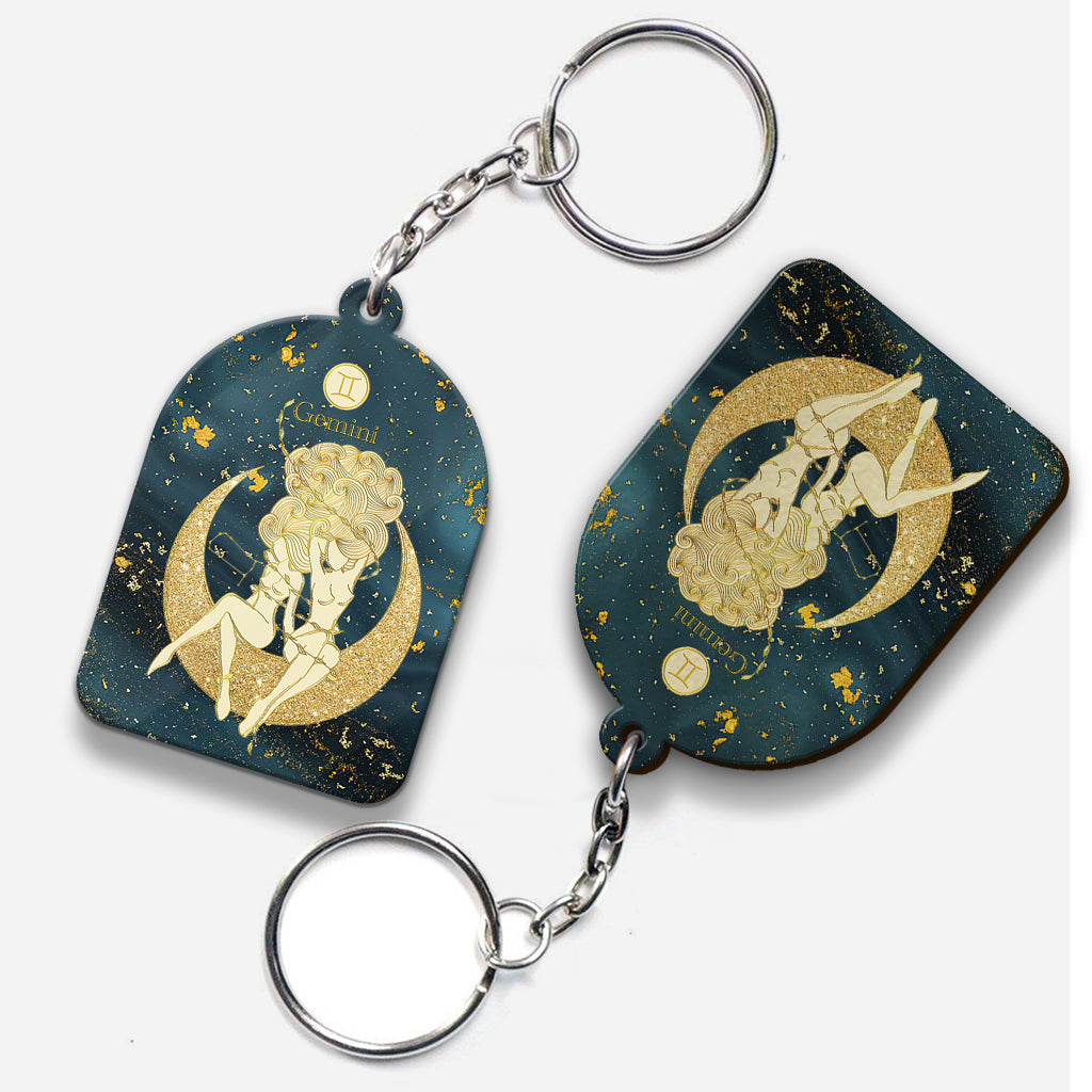 Zodiac Sign - Personalized Horoscope Keychain (Printed On Both Sides)