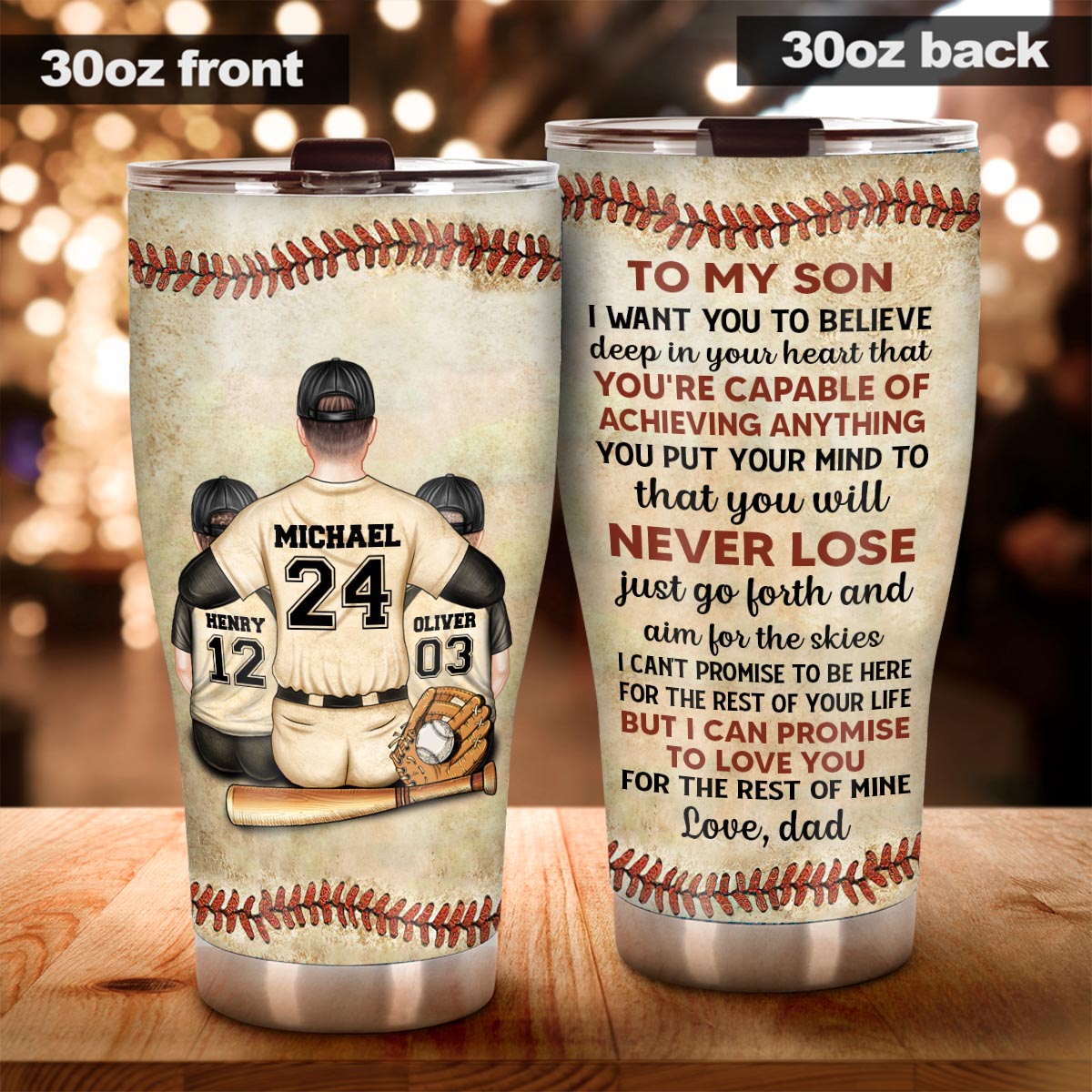 I Want You To Believe Deep In Your Heart - Baseball gift for son, daughter, granddaughter, grandson - Personalized Tumbler