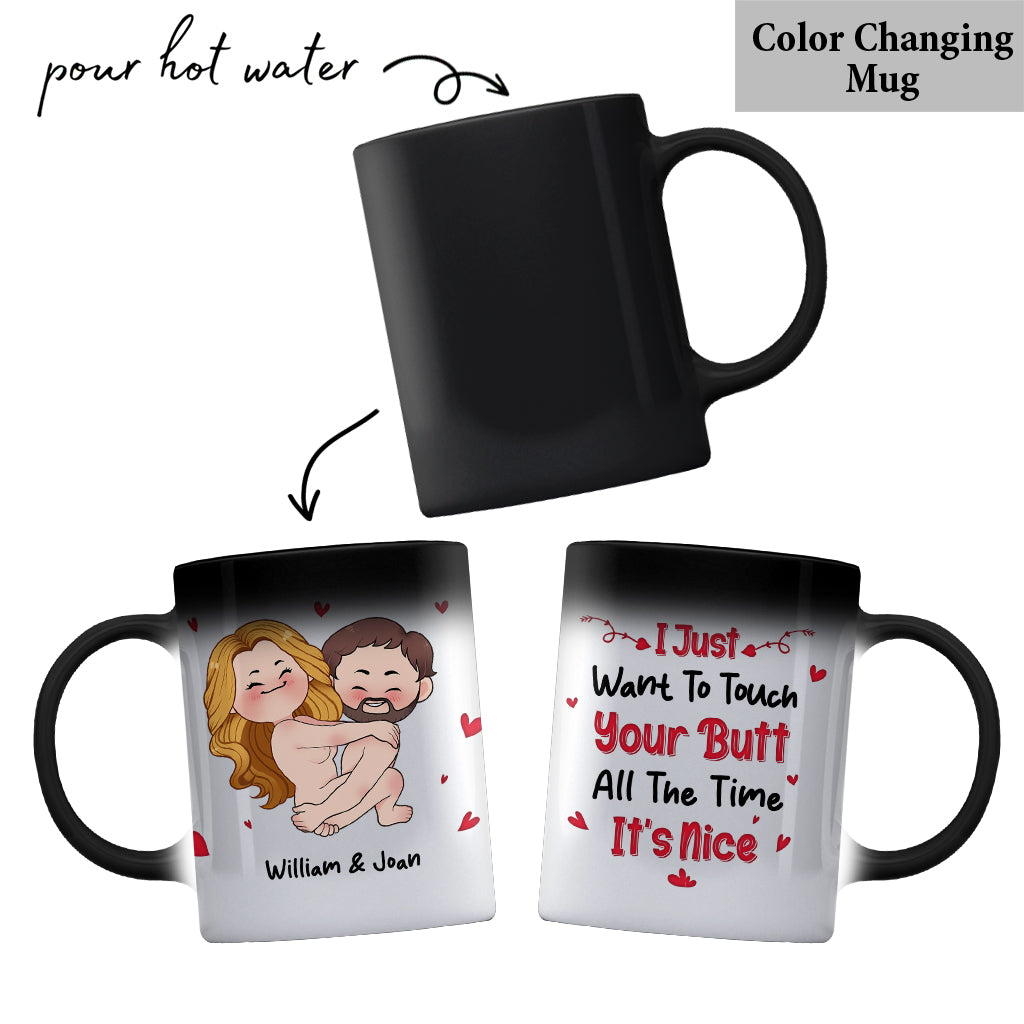 I Just Want To Touch It - Personalized Couple Mug