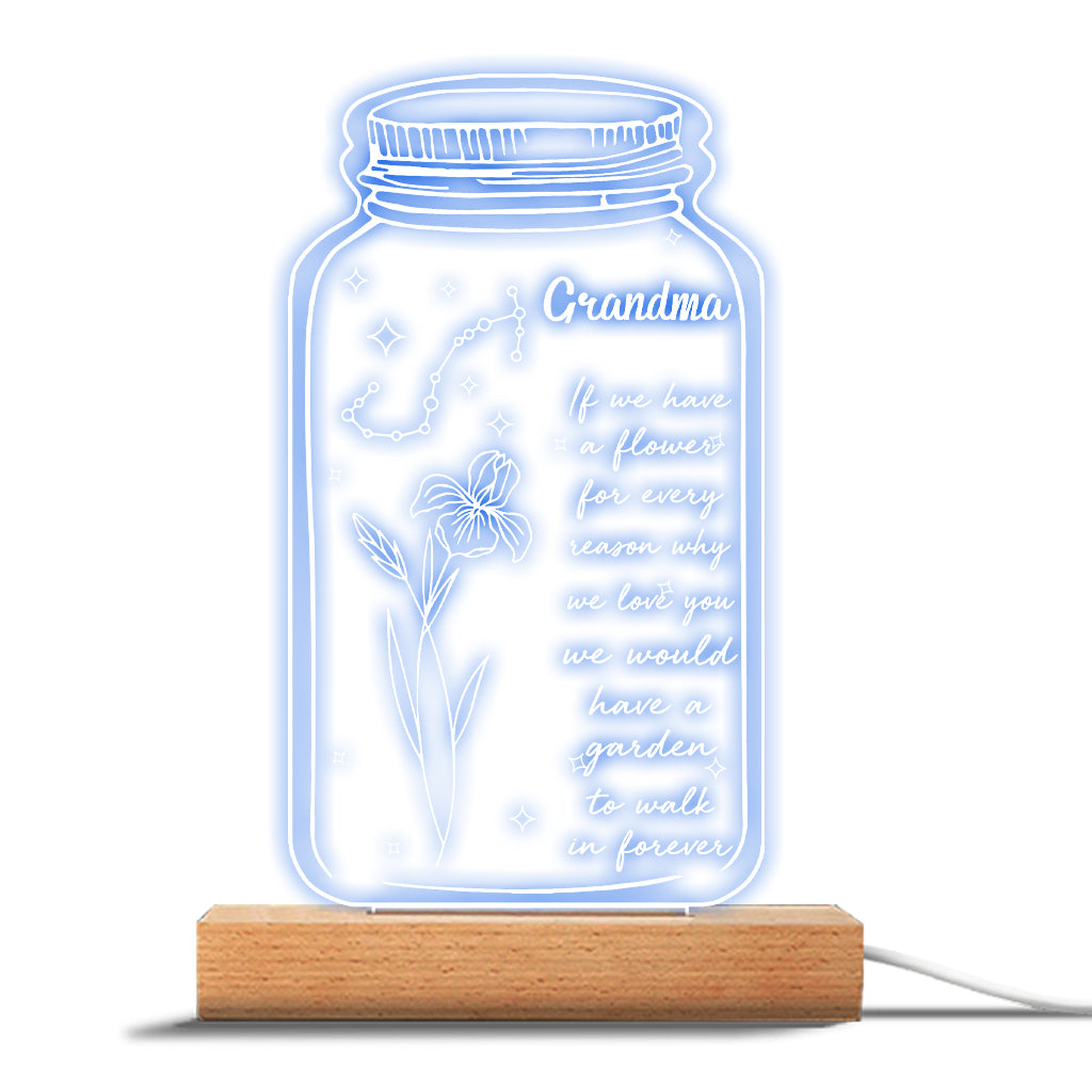 If I Had A Star Birth Flower Zodiac Sign - Gift for mom, grandma, daughter, wife, girlfriend, dad, grandpa, boyfriend, husband - Personalized Shaped Plaque Light Base